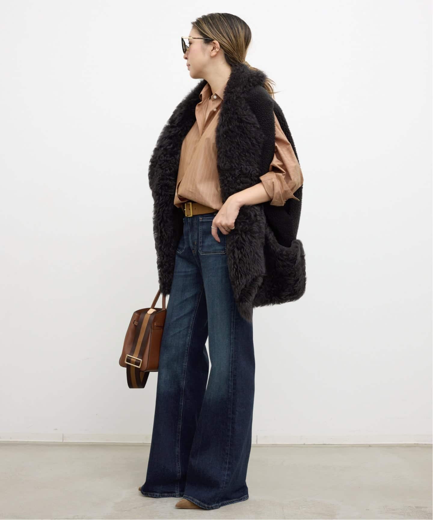 DOLMAN SLEEVE STRIPE SHIRT（シャツ／ブラウス）｜L