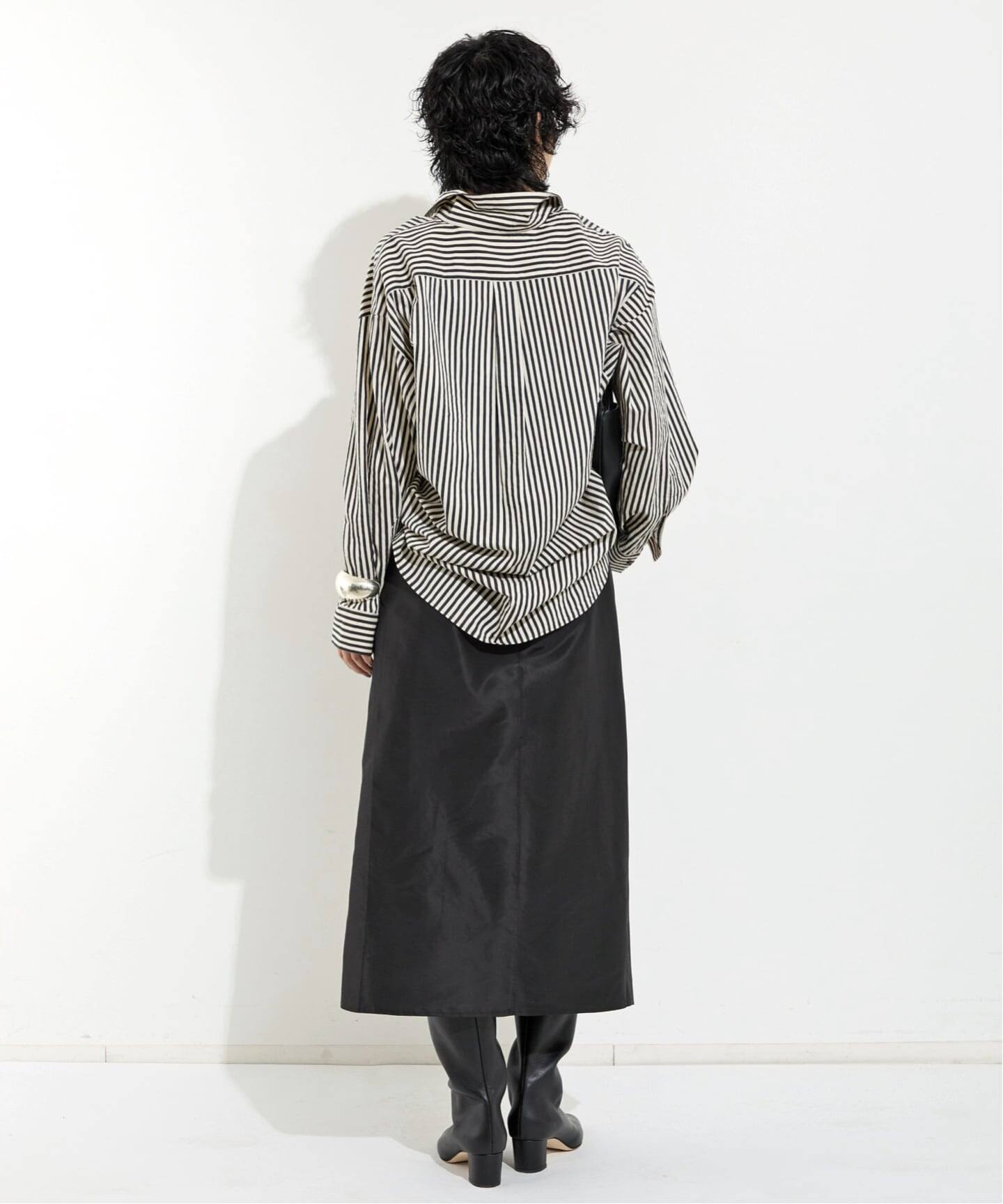 トップス L'Appartement/SILK COTTON STRIPE SHIRT ORDINARY JOY/オーディナリー ジョイ】SILK COTTON STRIPE SHIRT