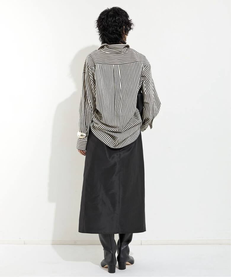 ORDINARY JOY/オーディナリー ジョイ】SILK COTTON STRIPE SHIRT 