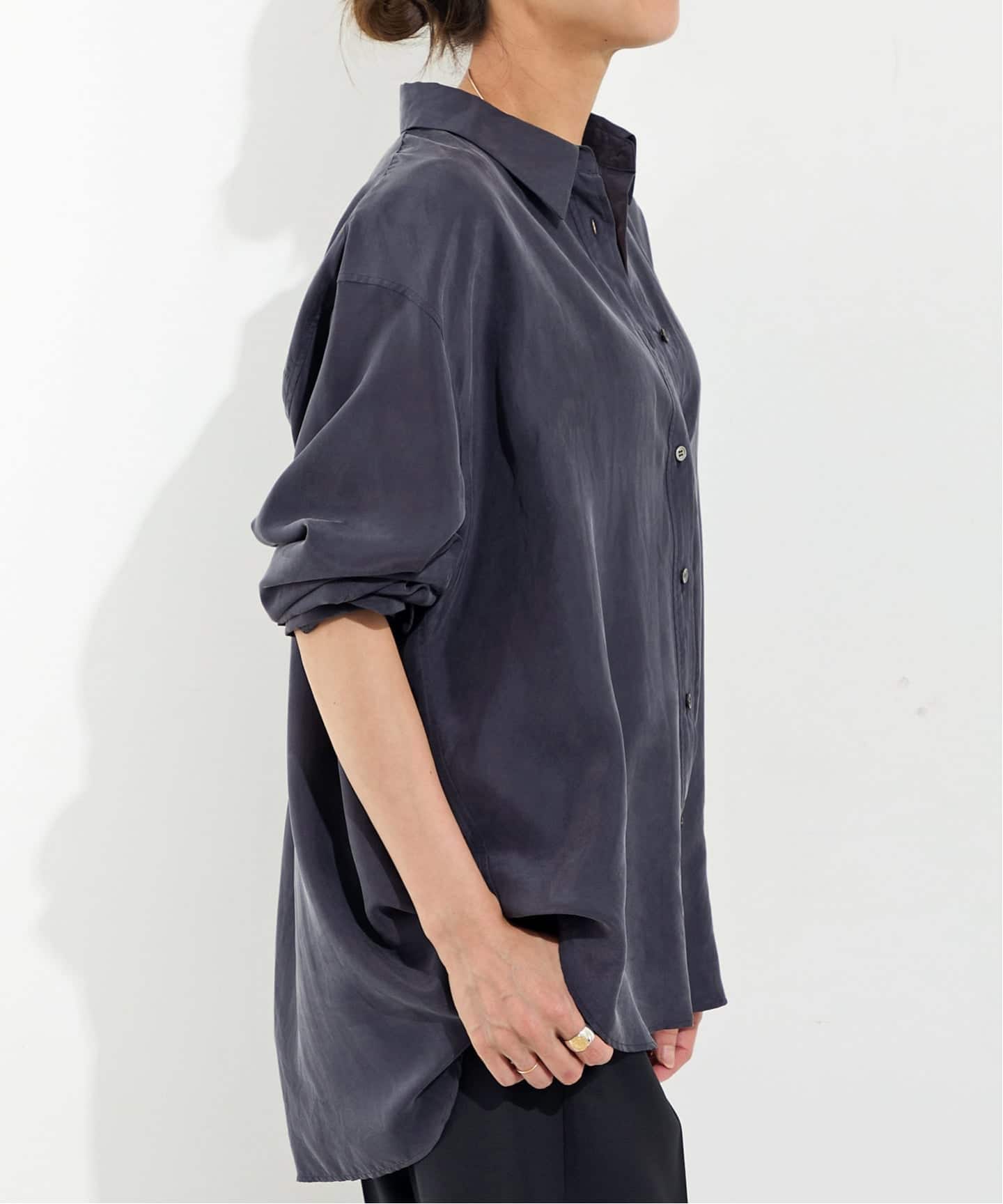 24AW* L'Appartement*RETROVE シルク混2wayシャツ 24AW* L'Appartement*RETROVE シルク混2wayシャツ
