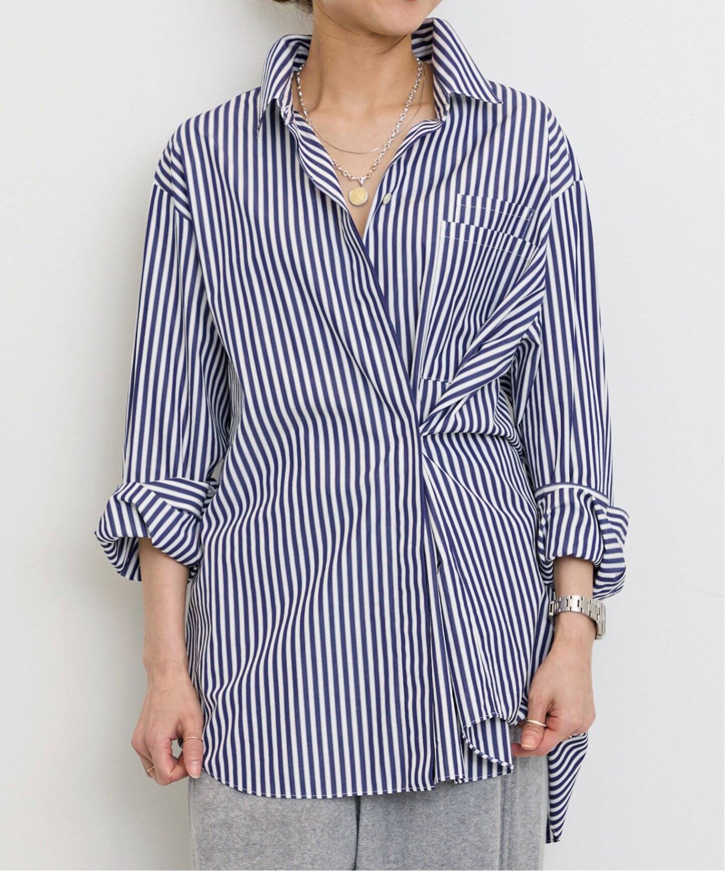ELEGANT SHIRT(STRIPE)（シャツ／ブラウス）｜L