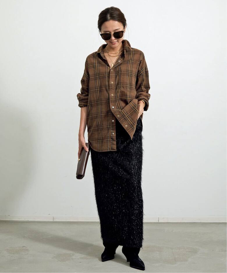 REMI RELIEF/レミ レリーフ】 CHECK SHIRT（シャツ／ブラウス）｜L 