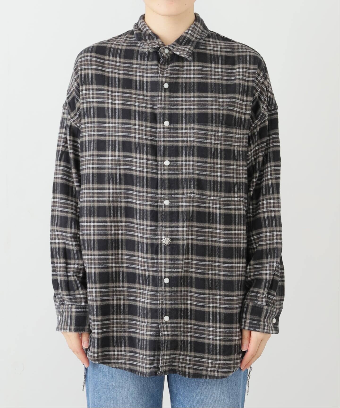 REMI RELIEF/レミ レリーフ】 CHECK SHIRT（シャツ／ブラウス）｜L 