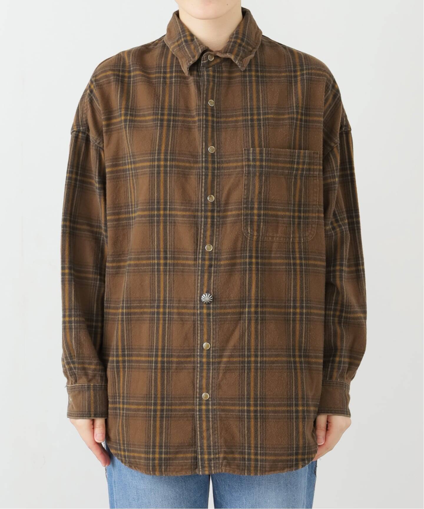 REMI RELIEF/レミ レリーフ】 CHECK SHIRT（シャツ／ブラウス）｜L 