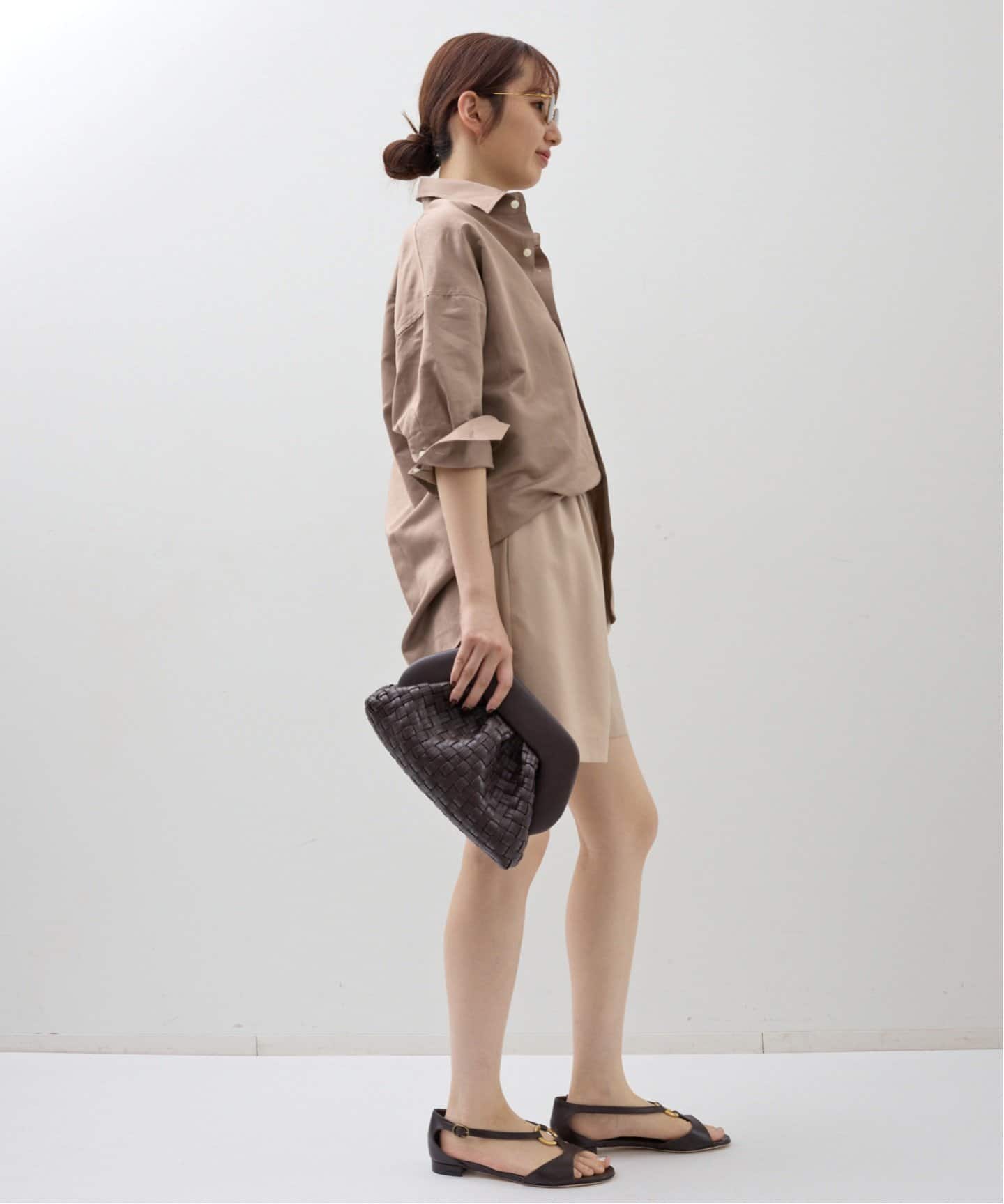 マディソンブルー  カフシャツ　コットン　リネン　ベージュ J.BRADLEY CUFF SH C/LI | SHIRT/BLOUSE | MADISONBLUE