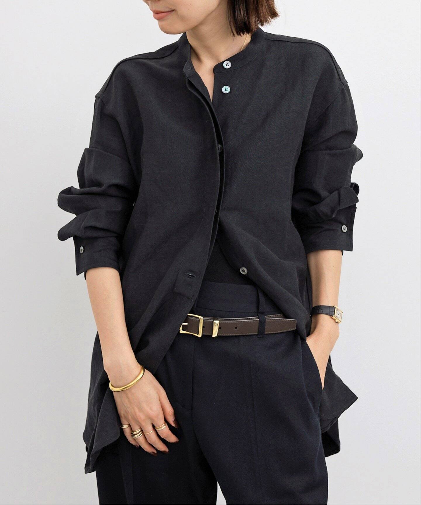 STUDIO NICHOLSON/スタジオ ニコルソン】 CURVED HEM SHIRT（シャツ 