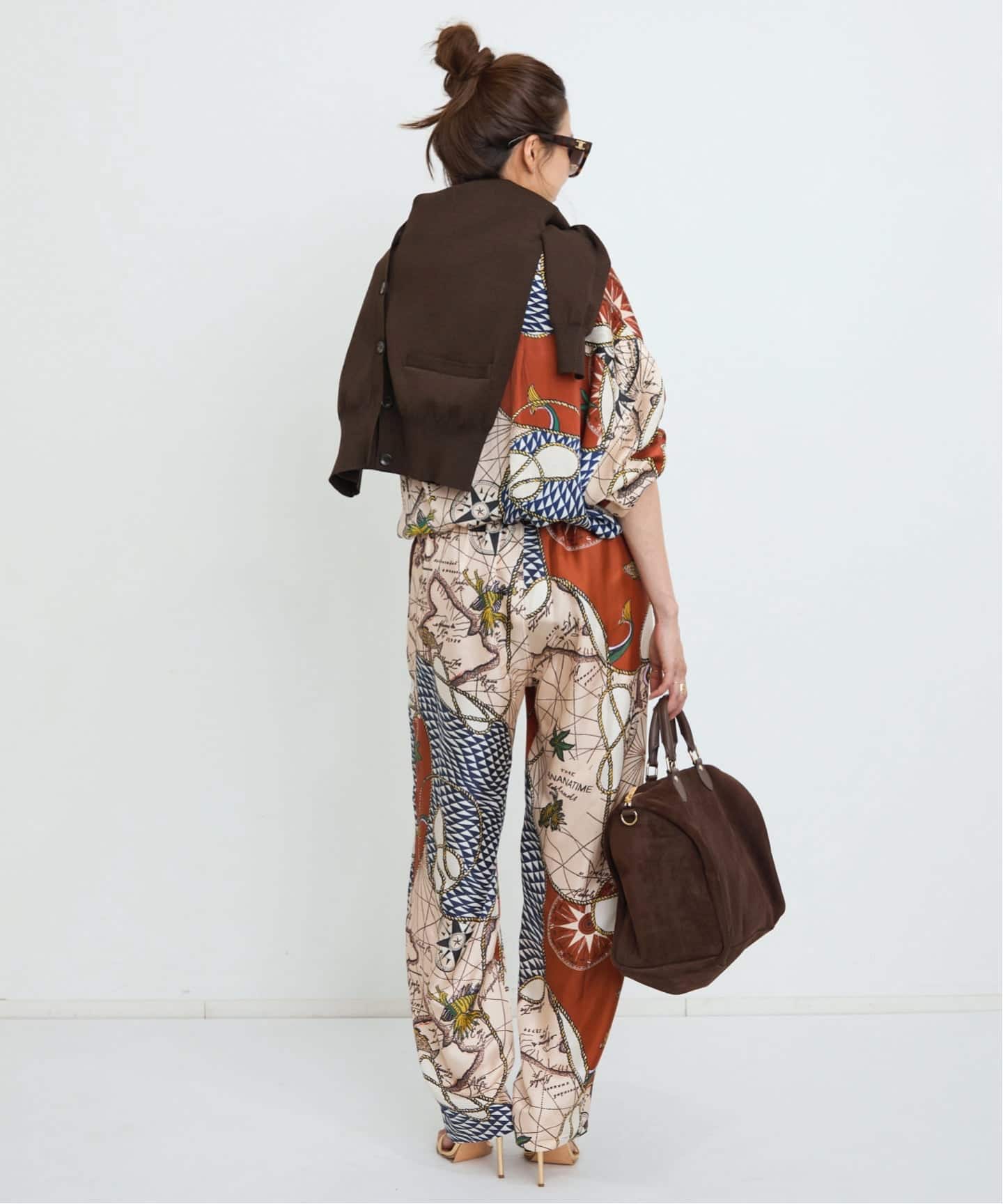 BANANATIME バナナタイム　シルクロングシャツ　ブラウン BANANATIME/バナナタイム】 LIGHT SHIRT HAWAIITIME（シャツ