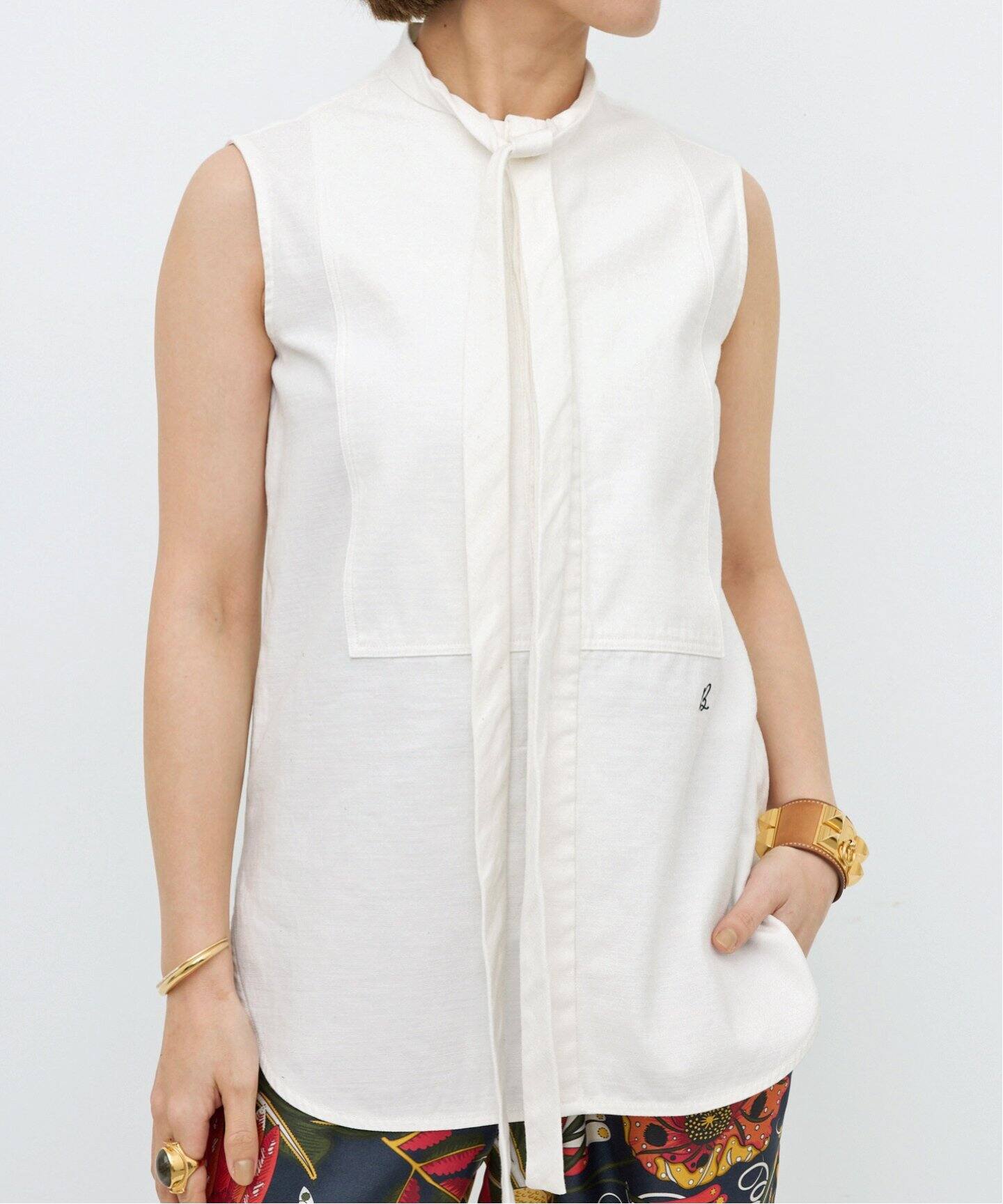 MADISON BLUE/マディソン ブルー】 SLEEVELESS BOW TIE BLOUSE（シャツ 