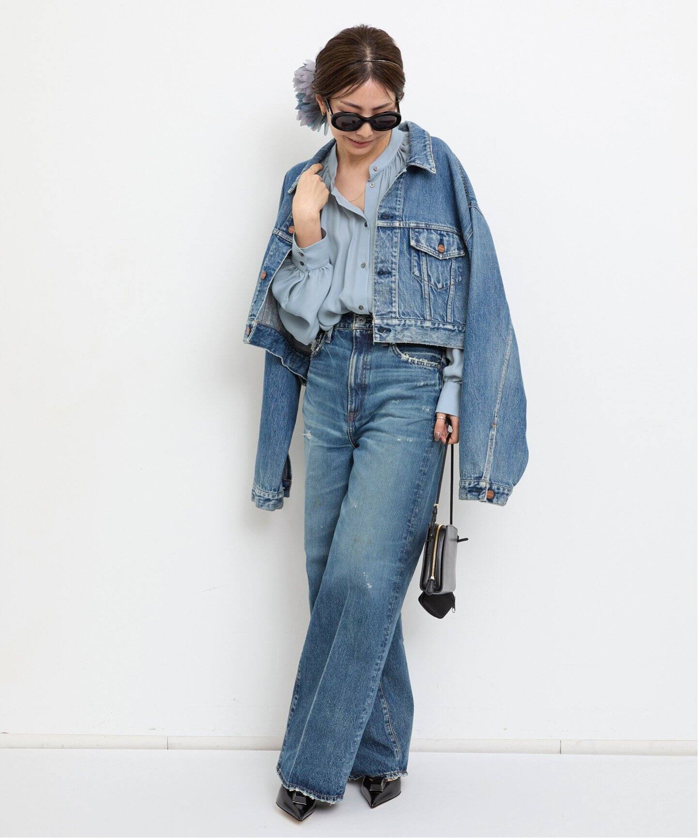 INDRESS/インドレス】 Silk Satin Blouse（シャツ／ブラウス）｜L  