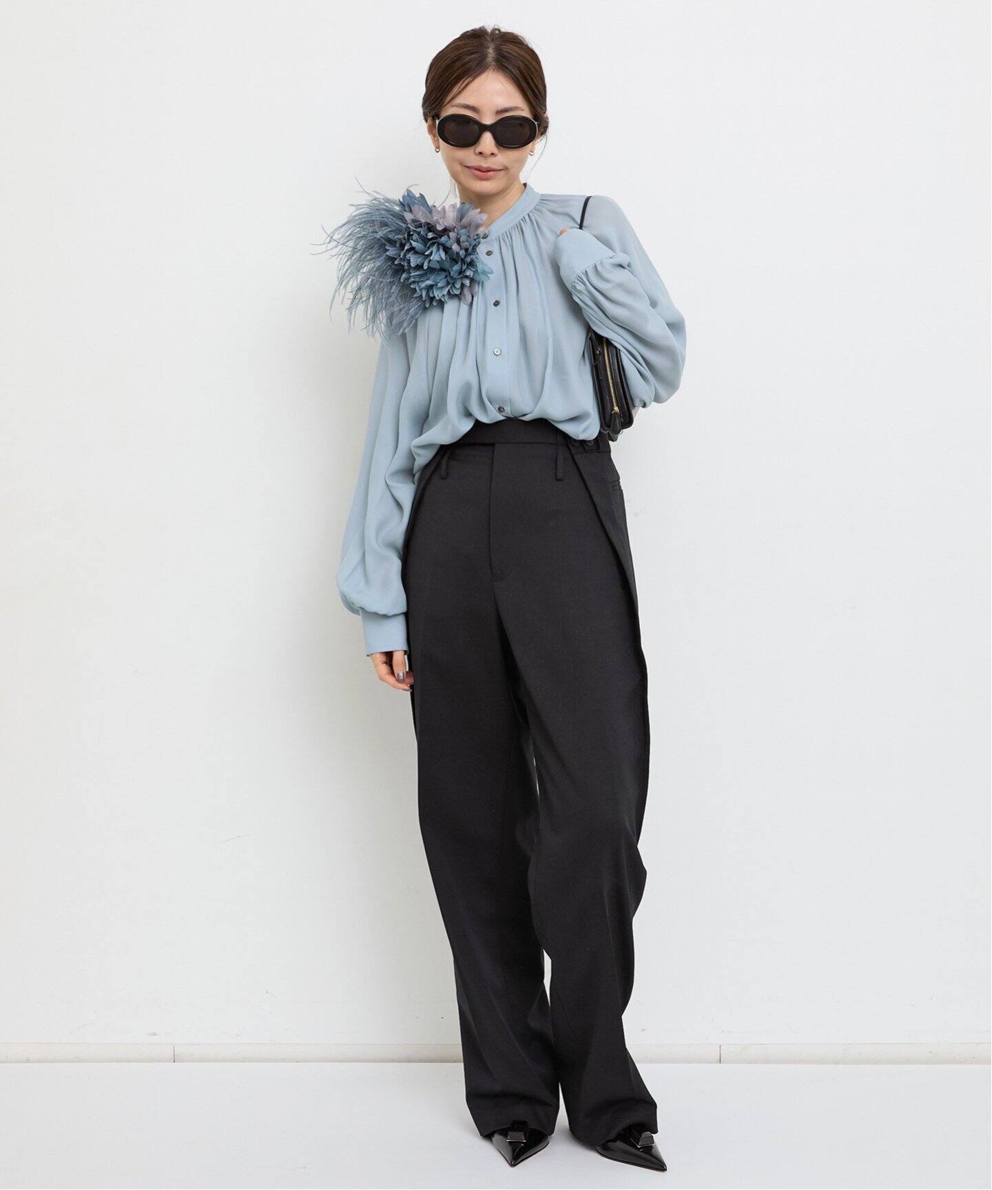 INDRESS/インドレス】 Silk Satin Blouse（シャツ／ブラウス）｜L 