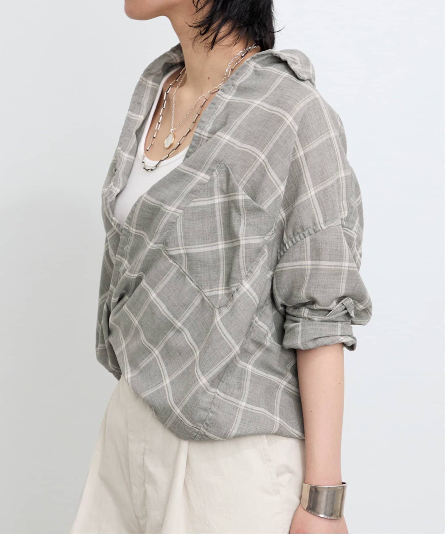REMI RELIEF/レミ レリーフ】 CHECK 2 WAY SHIRT（シャツ