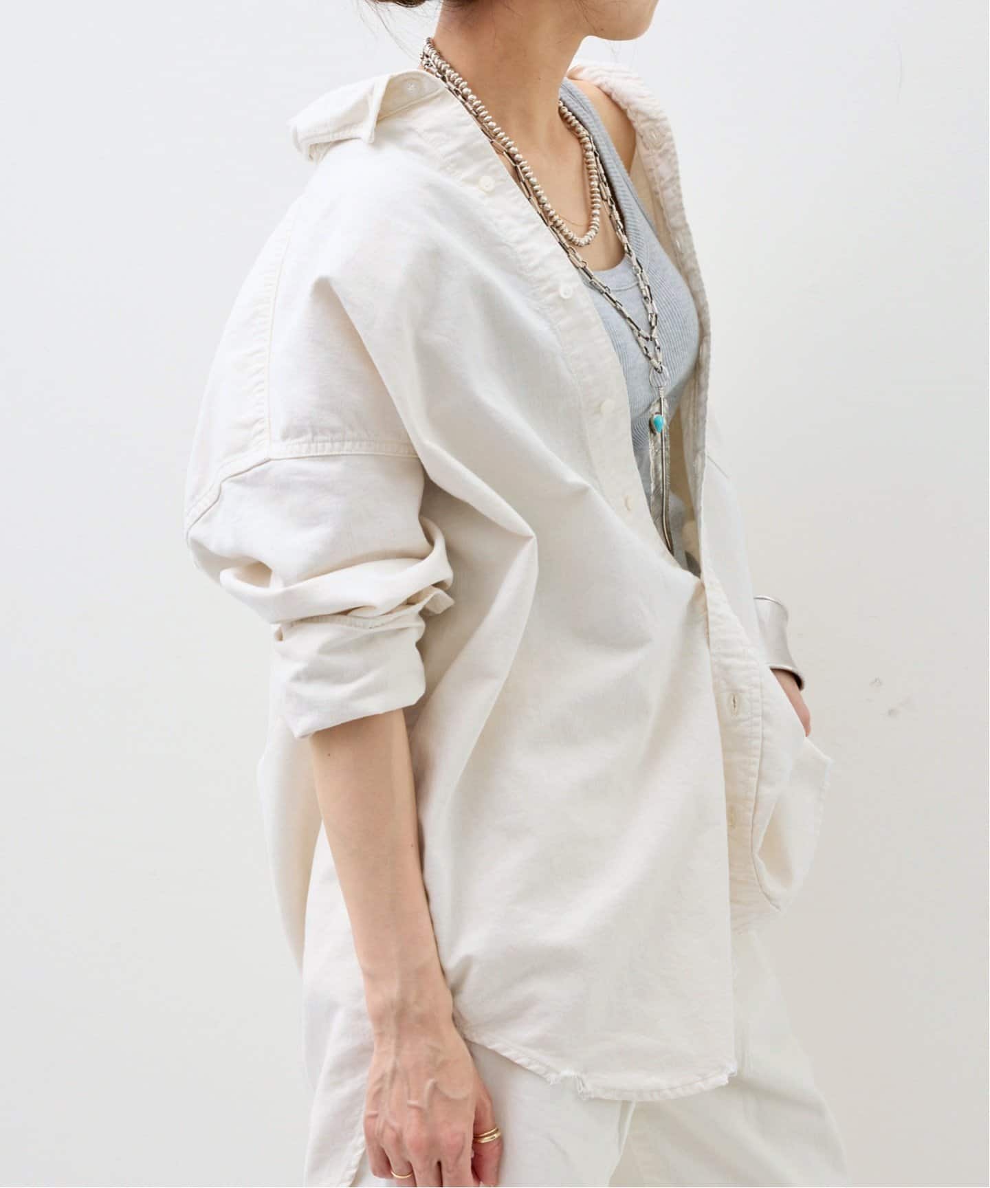アパルトモン別注　レミレリーフコットンシルクシャツ REMI RELIEF/レミ レリーフ】Relaxed Shirt（シャツ／ブラウス