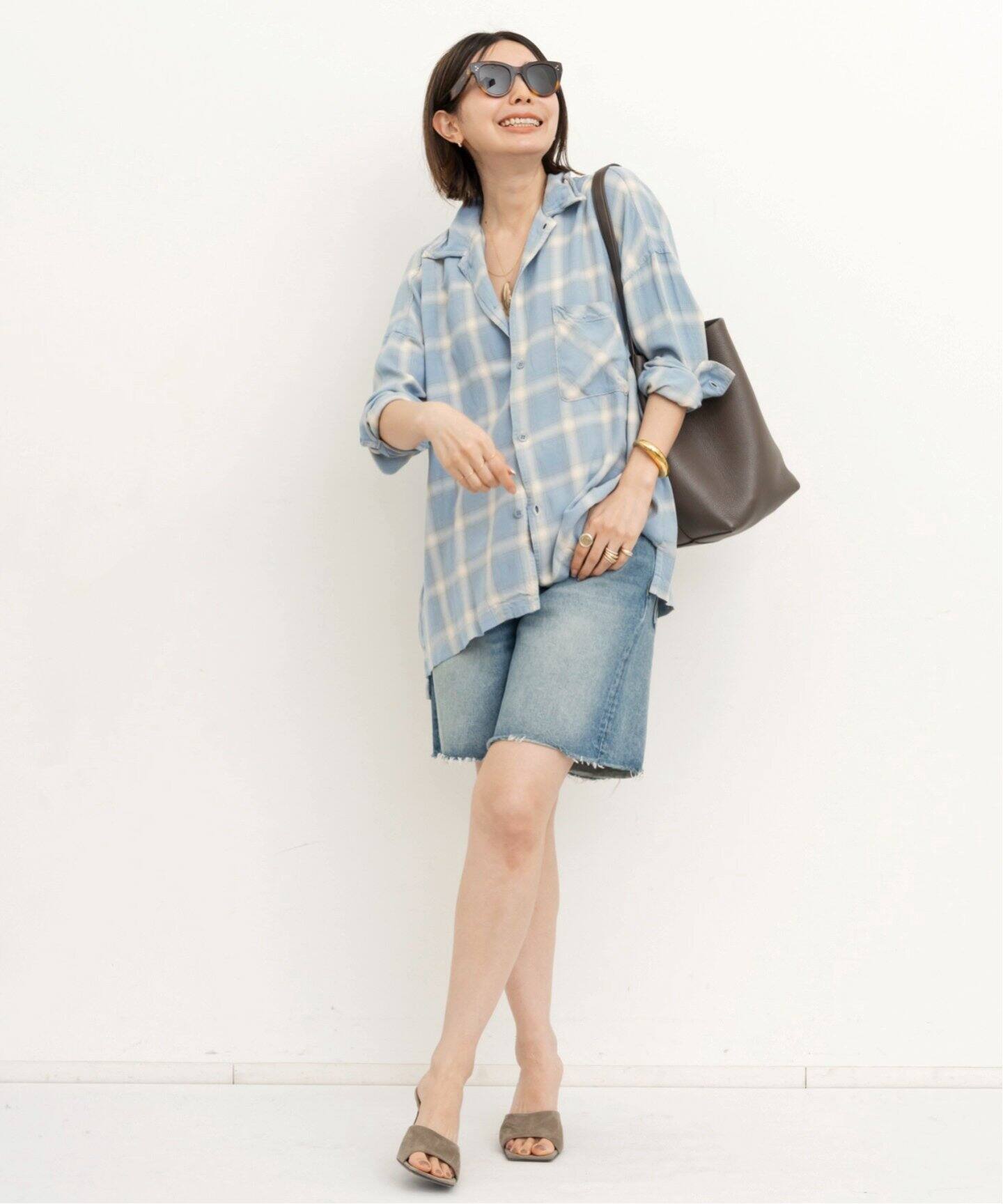 REMI RELIEF/レミ レリーフ】 CHECK 2 WAY SHIRT（シャツ／ブラウス  