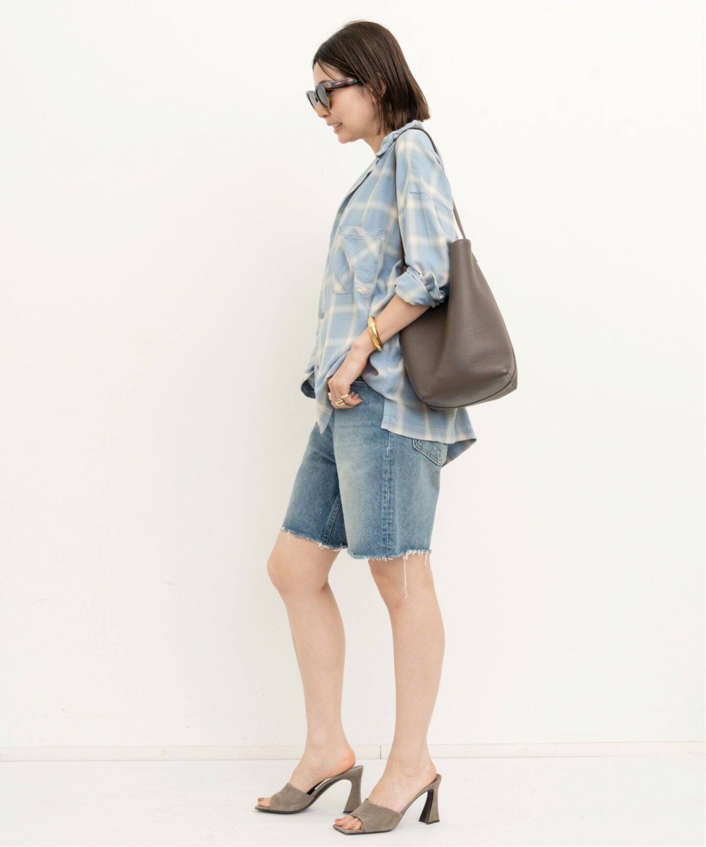 REMI RELIEF/レミ レリーフ】 CHECK 2 WAY SHIRT（シャツ／ブラウス 