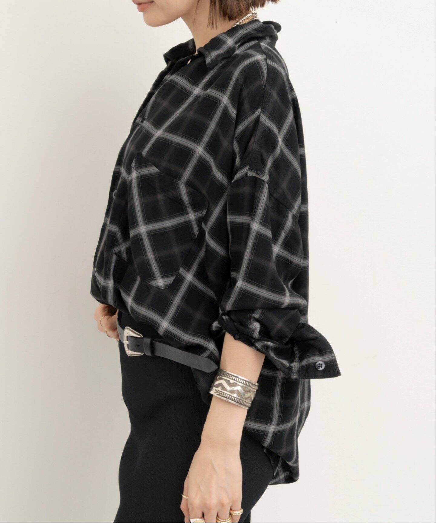 REMI RELIEF/レミ レリーフ】 CHECK 2 WAY SHIRT（シャツ／ブラウス  