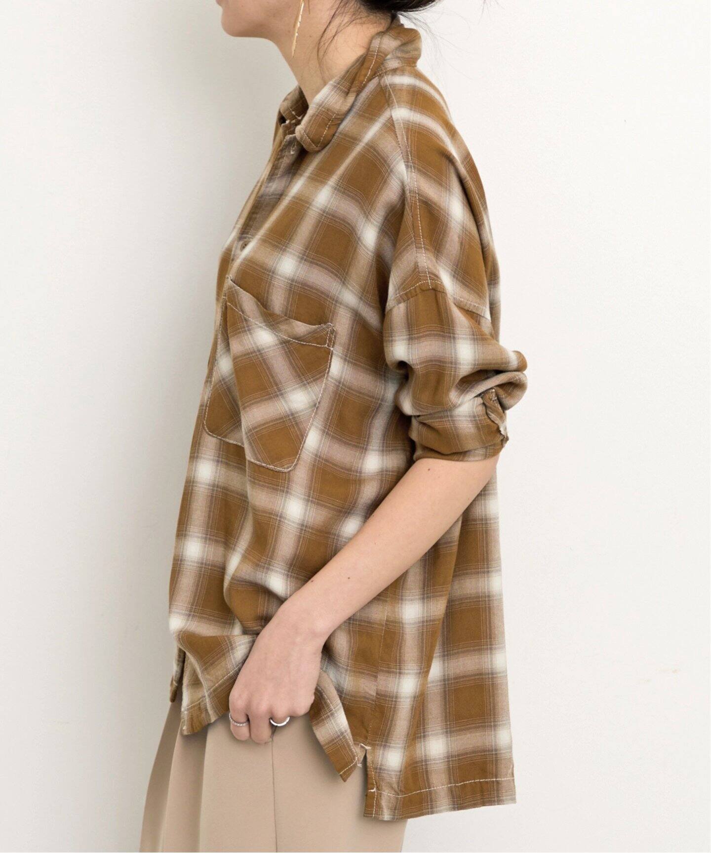 REMI RELIEF/レミ レリーフ】 CHECK 2 WAY SHIRT（シャツ／ブラウス  