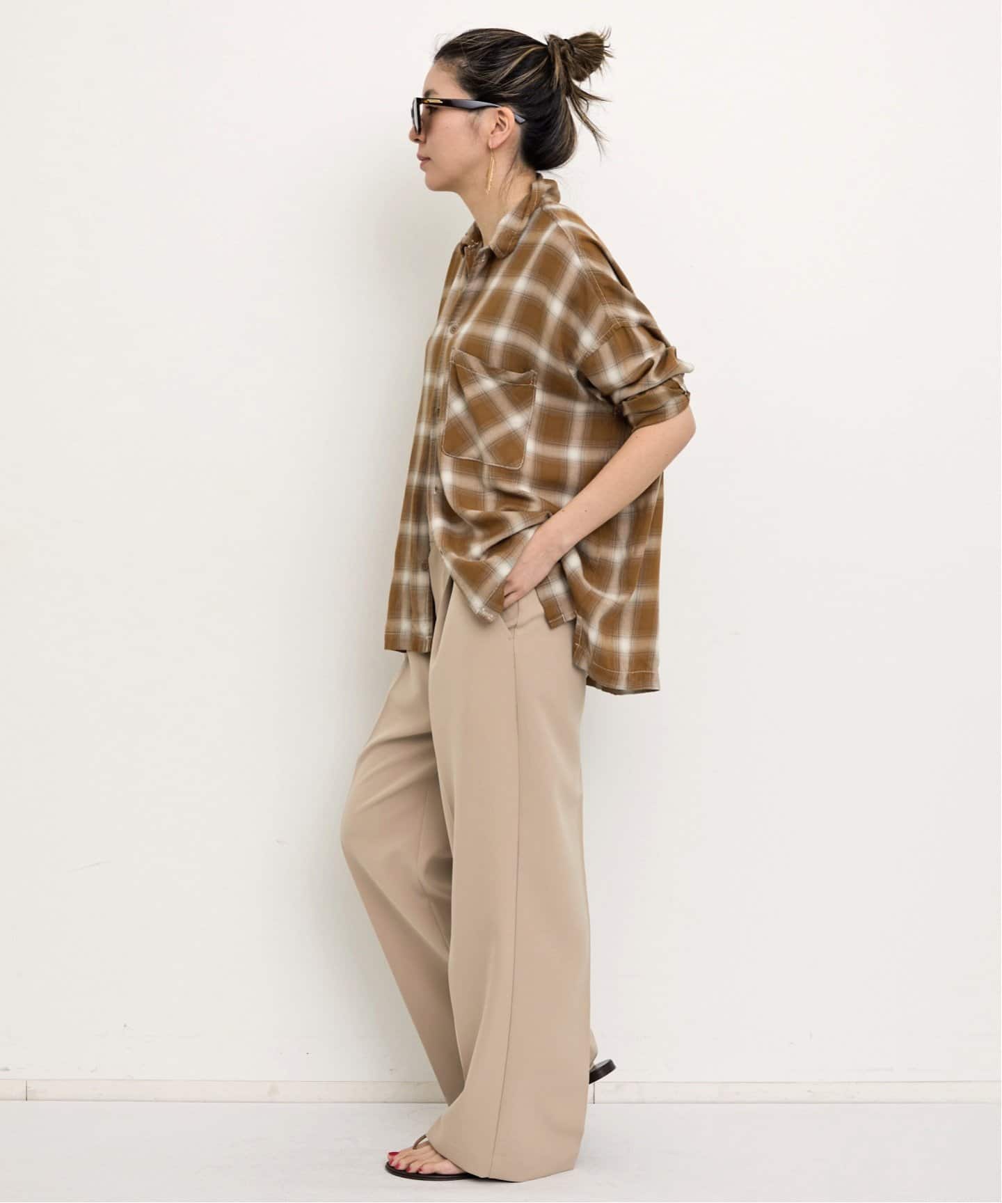 REMI RELIEFCHECK 2 WAY SHIRTベージュ