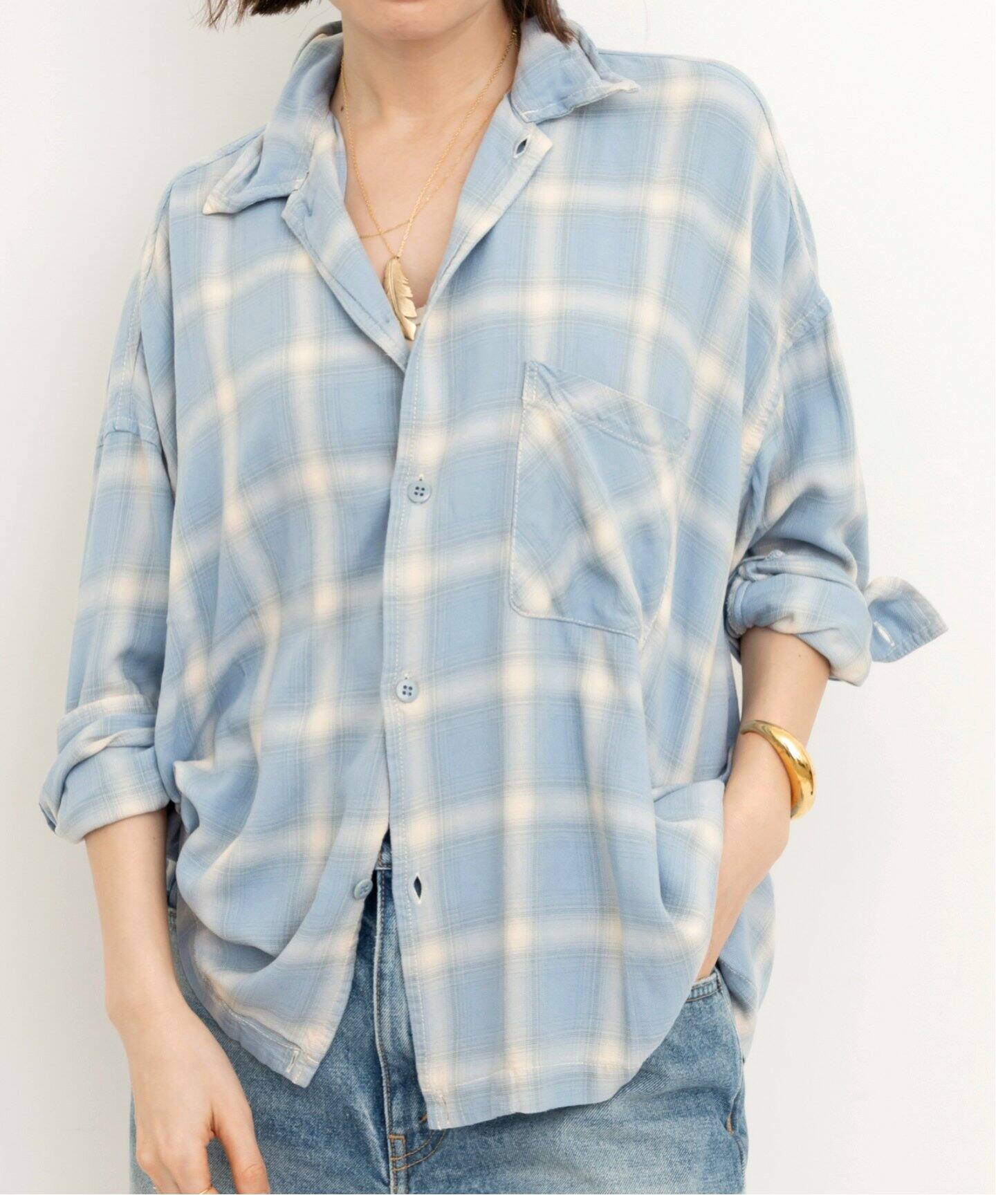 REMI RELIEF/レミ レリーフ】 CHECK 2 WAY SHIRT（シャツ／ブラウス  