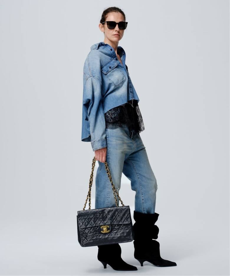 R13/アールサーティーン】 CROPPED DENIM SHIRT（シャツ／ブラウス 