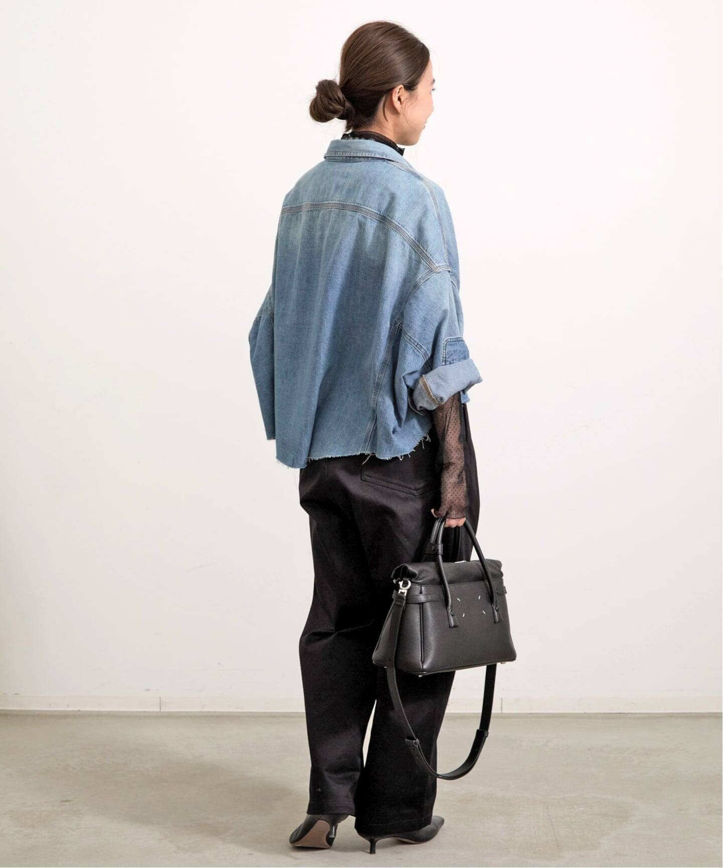 R13/アールサーティーン】 CROPPED DENIM SHIRT（シャツ／ブラウス 