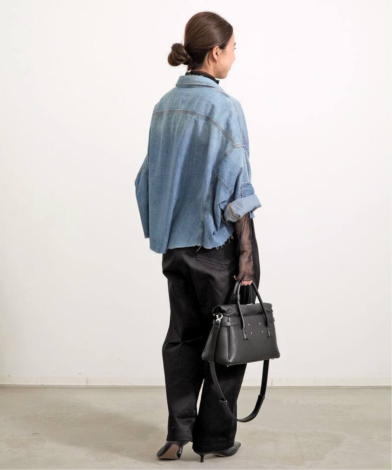 R13/アールサーティーン】 CROPPED DENIM SHIRT（シャツ／ブラウス 