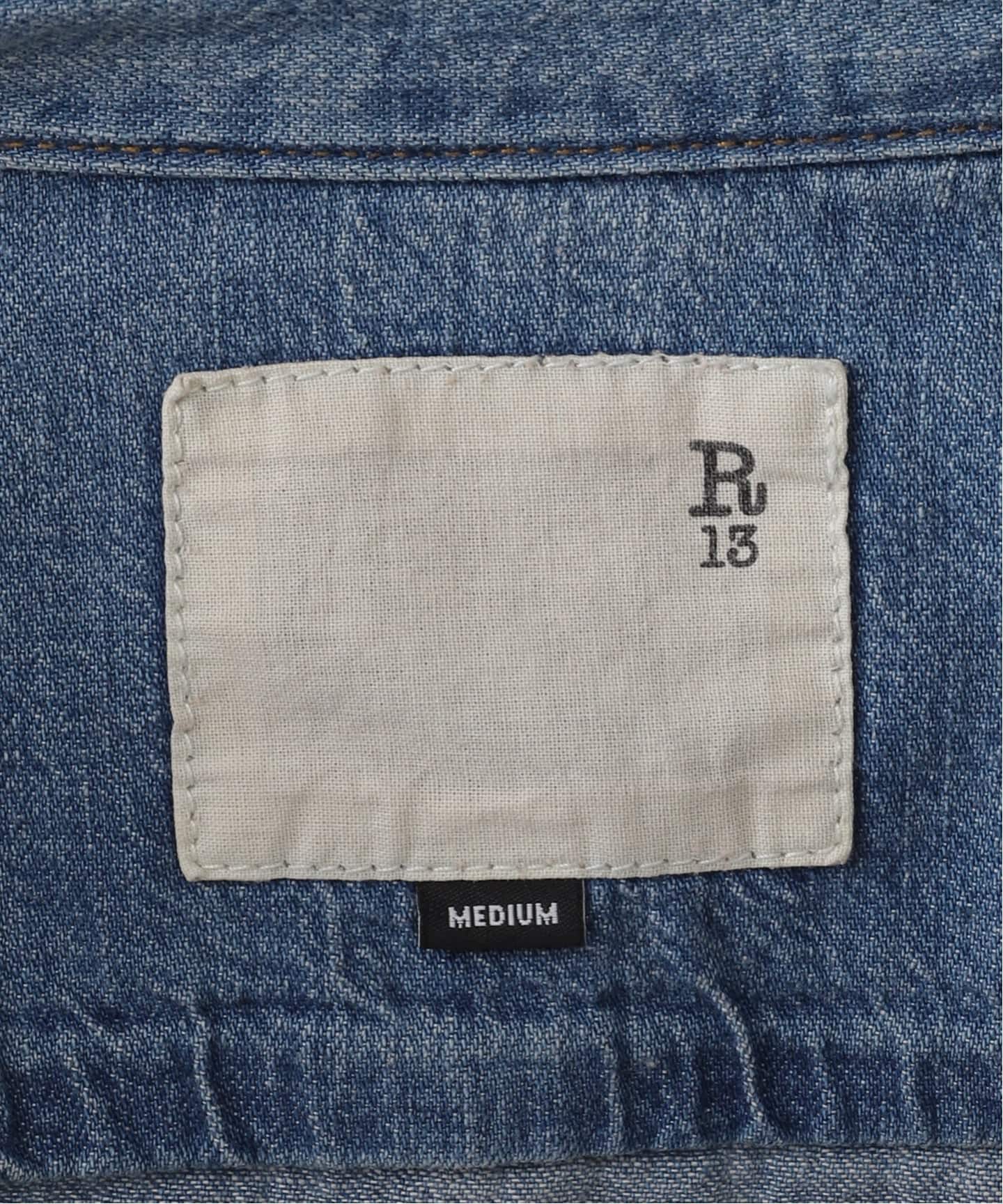 予約》【R13/アールサーティーン】 CROPPED DENIM SHIRT（シャツ