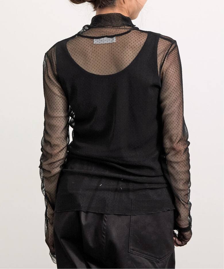 Col Pierrot/コル ピエロ】 Dot Sheer Blouse（シャツ／ブラウス）｜L 