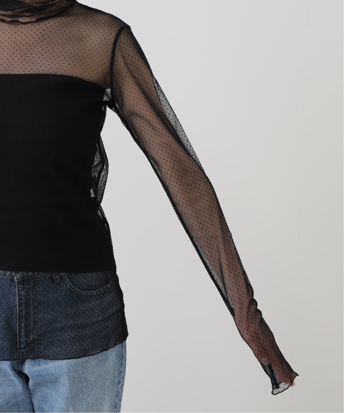 リップL'Appartement Sheer Blouse+Tシャツ 予約》【Col Pierrot/コル ピエロ】 Dot Sheer Blouse（シャツ