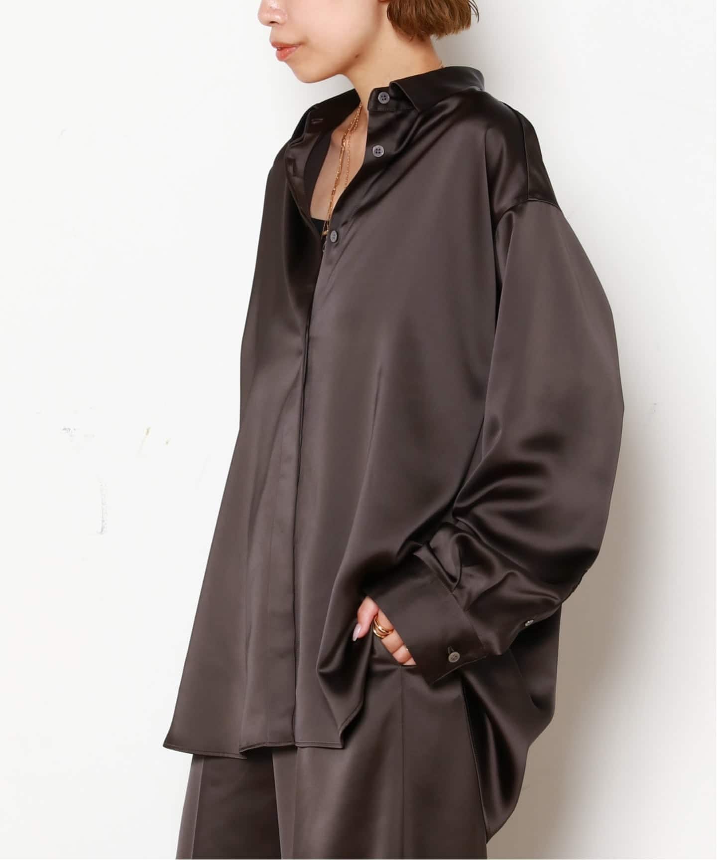 サテンシャツ（シャツ／ブラウス）｜AP STUDIO（エーピーストゥディオ