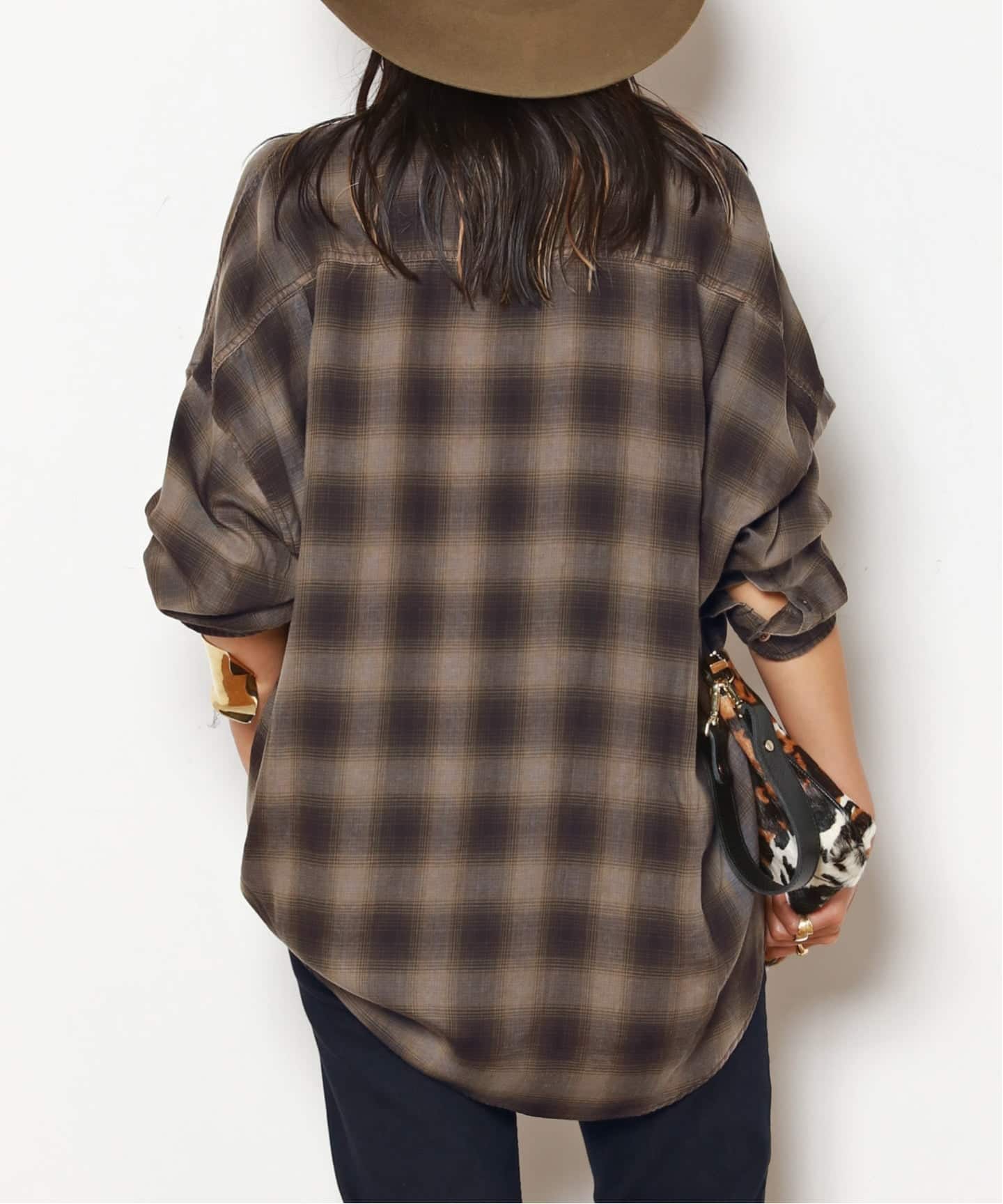 AP STUDIO オーバーダイオンブレチェックシャツ オーバーダイオンブレチェックシャツ（シャツ／ブラウス）｜AP