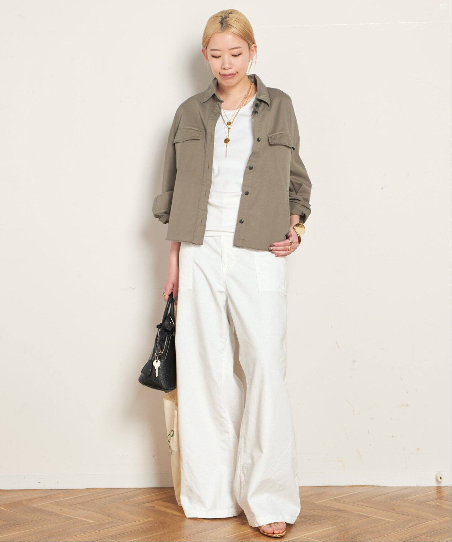 AP STUDIO New ミリタリークロップドシャツ 