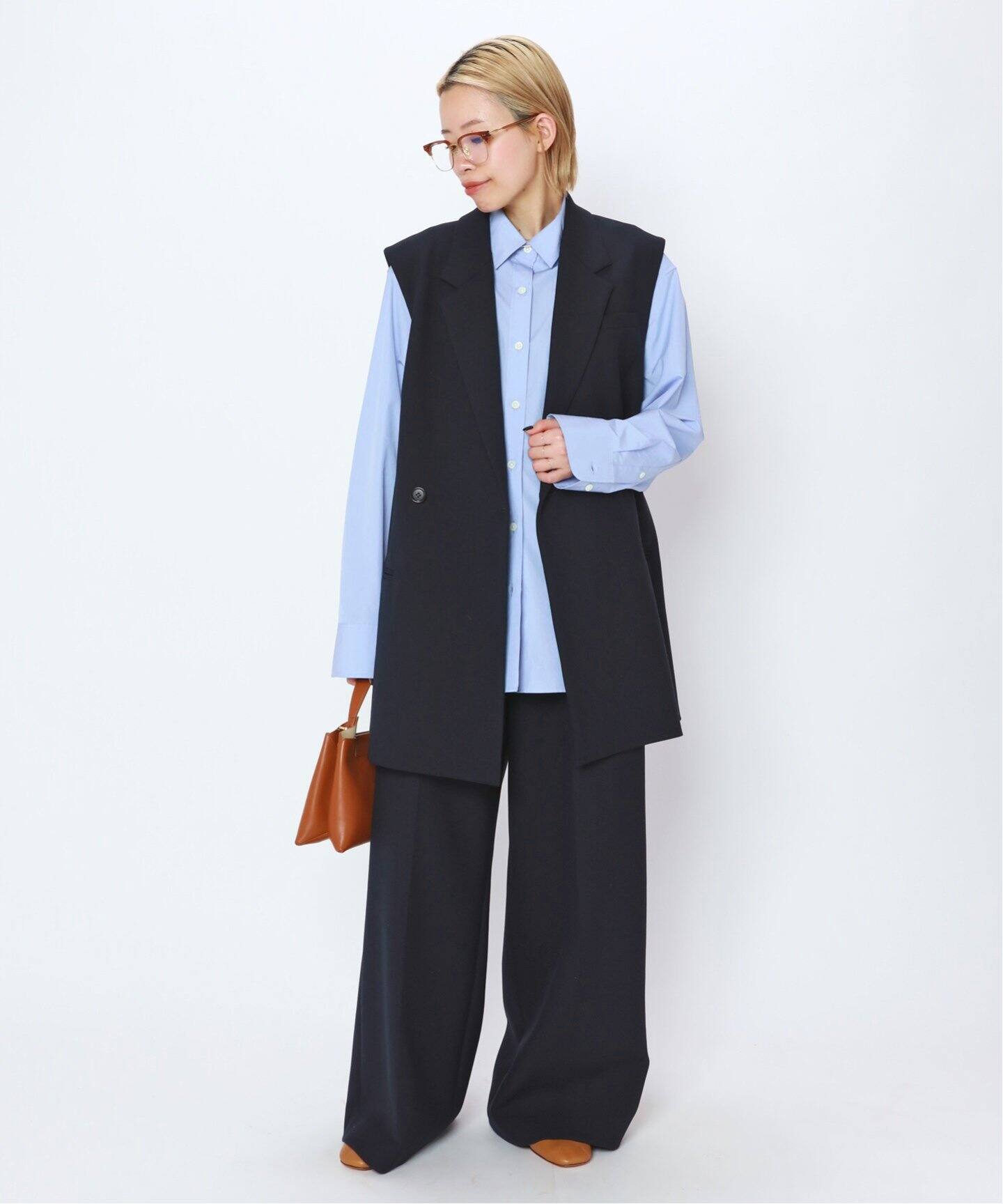 annjira　apstudio ベーシックシャツ　ブルー　レディース ベーシックシャツ（シャツ／ブラウス）｜AP STUDIO（エーピー