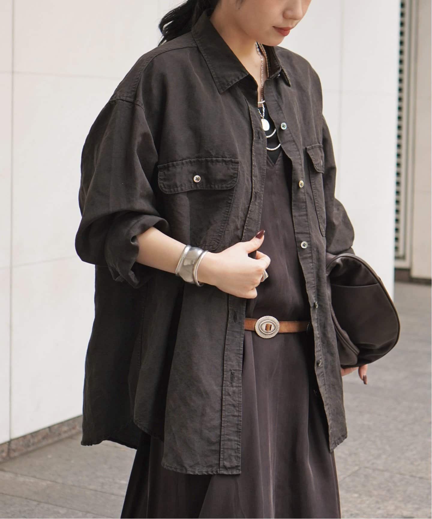 キュプラリネンワークシャツ（シャツ／ブラウス）｜AP STUDIO