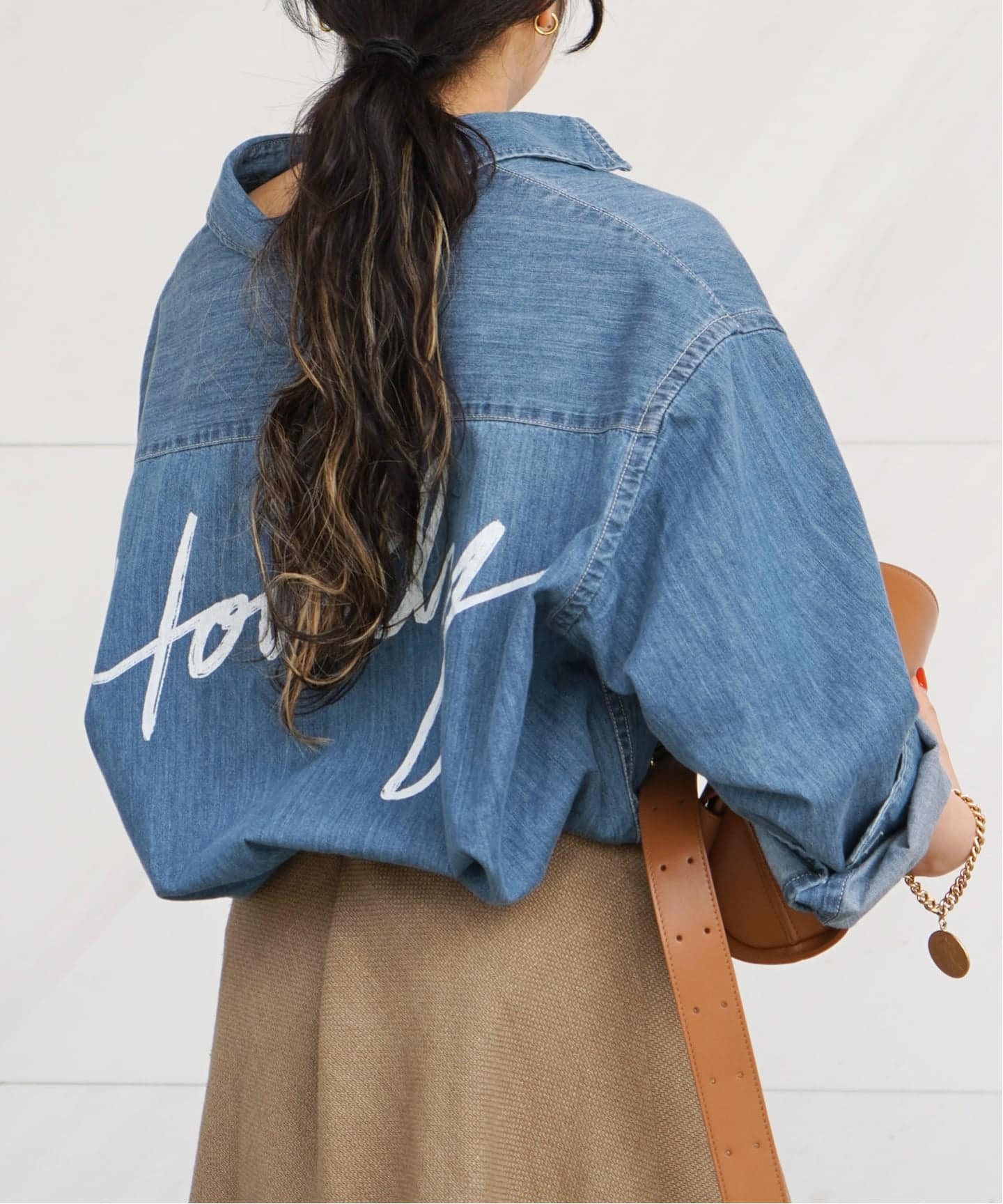 AP STUDIO/エーピー ストゥディオ(L'Appartementアパルトモン) 2018AW Denim Shirt オーバーサイズデニムシャツ【フリー】【LSHA73074】 ライティングデニムシャツ（シャツ／ブラウス）｜AP STUDIO（エーピー