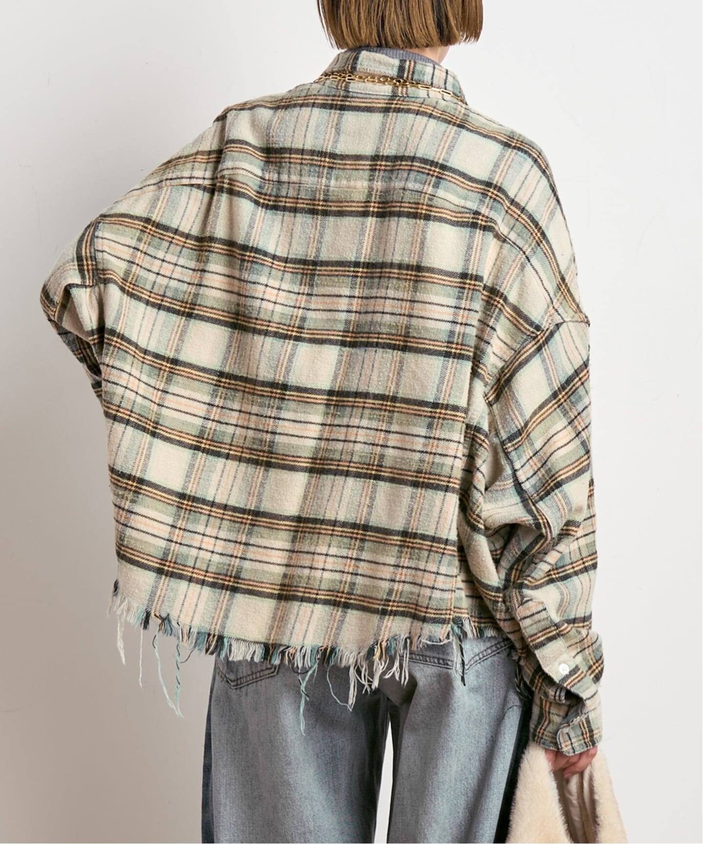 R13/アールサーティーン】Cropped Work Shirt（シャツ／ブラウス）｜AP