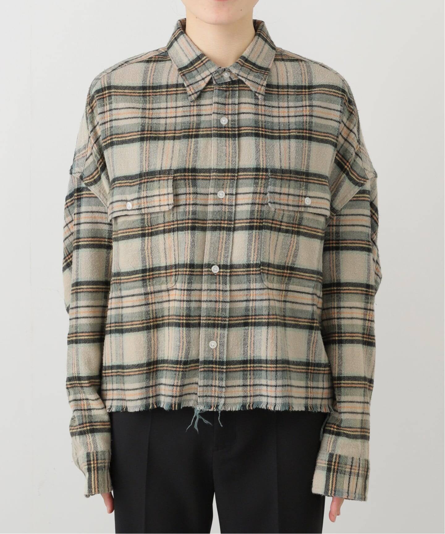 シャツ+ブラウス(長袖+七分) R13 Cropped Work Shirt  AP STUDIO R13/アールサーティーン】Cropped Work Shirt（シャツ／ブラウス）｜AP
