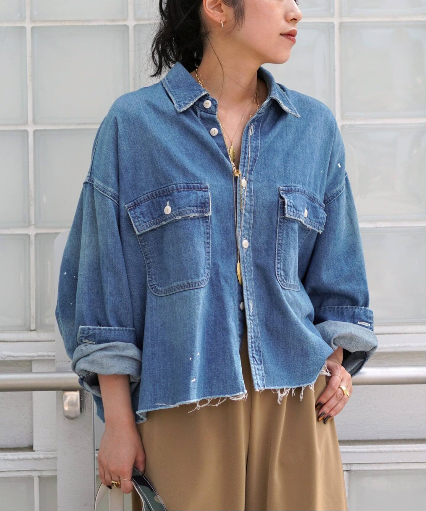 Johnbull デニムクロップドシャツ Mサイズ Johnbull デニムクロップドシャツ Mサイズ JOHNBULL/ジョンブル