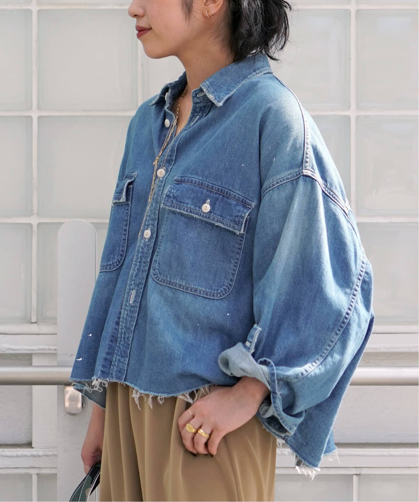JOHNBULL CROPPED DENIM シャツ AP STUDIO｜【JOHNBULL/ジョンブル】デニムクロップドシャツ