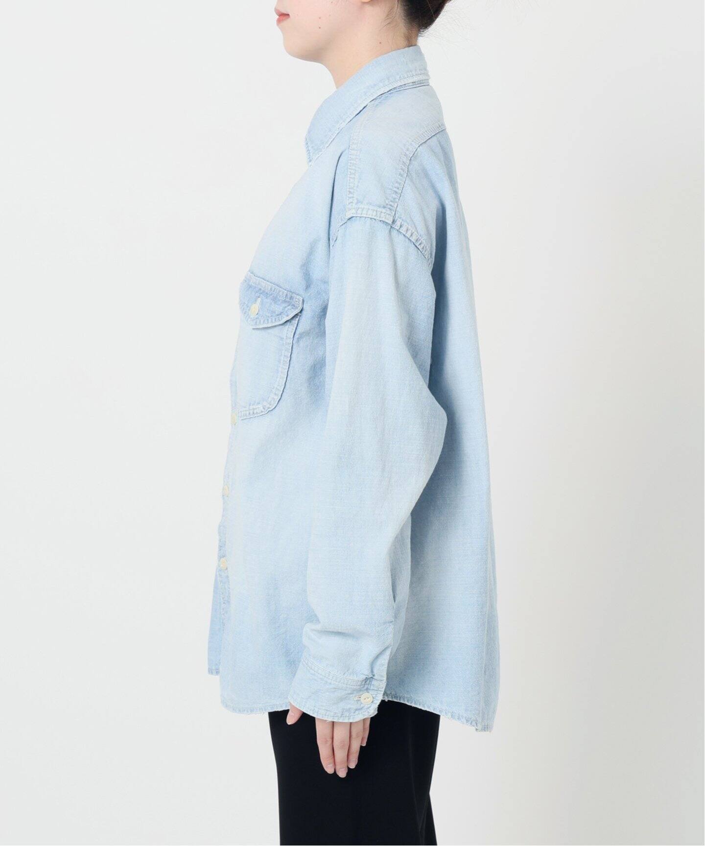 THE GREAT. 売れ筋商品|||ザ・グレート シャツ トップス レディース Denim shirts Blue ALEXANDER WANG Denim shirt | THE OUTNET