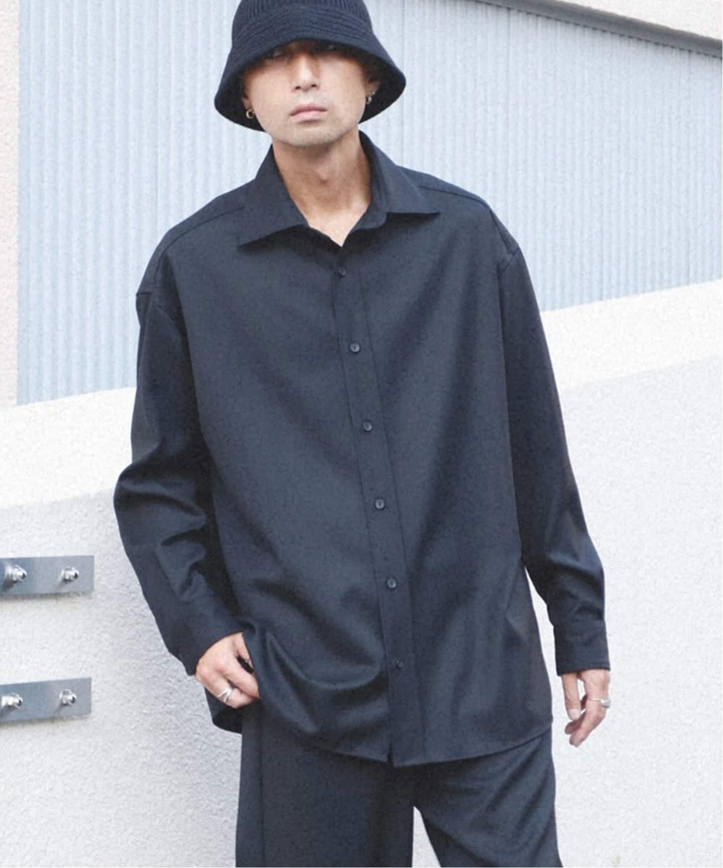SEEALL / シーオール WIDE COLLAR SHIRTS WOOL（シャツ／ブラウス
