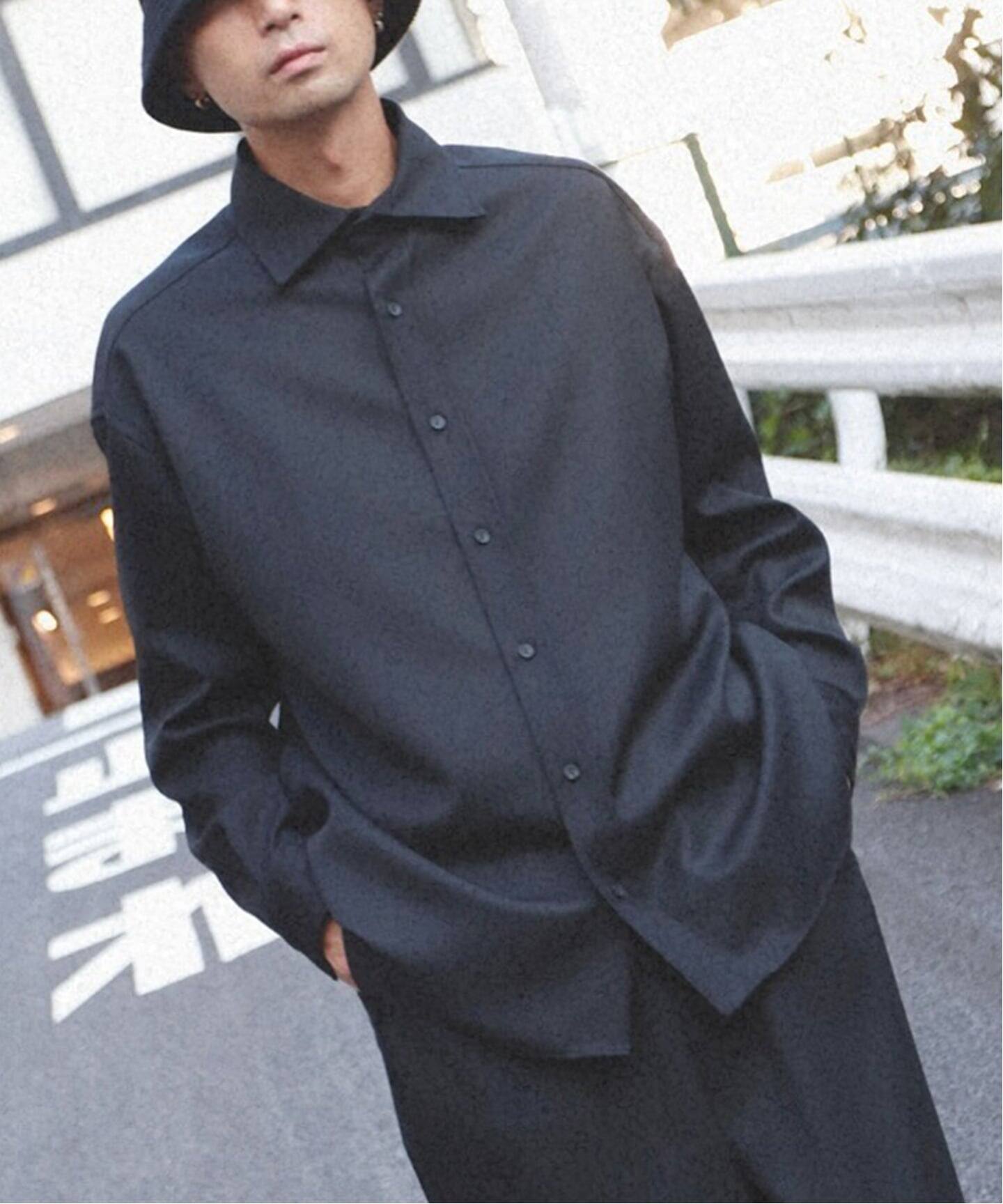 SEEALL / シーオール WIDE COLLAR SHIRTS WOOL（シャツ／ブラウス 