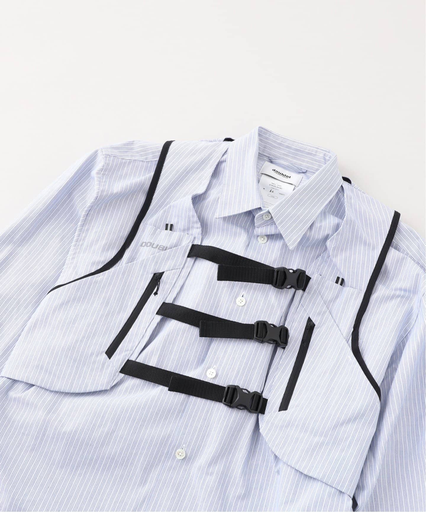 doublet / ダブレット】TRAIL VEST STRIPE SHIRT 25SS21S H157（シャツ
