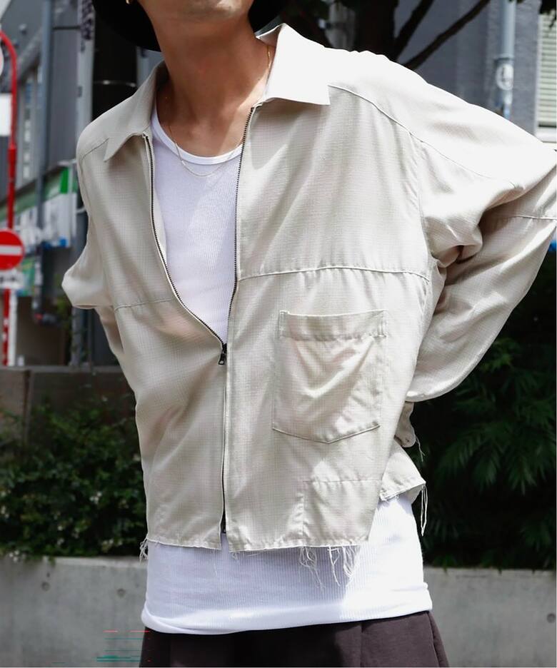 ANCELLM / アンセルム】 OMBRECHECK SHORT ZIPUP SHIRT ANCSH53- C 