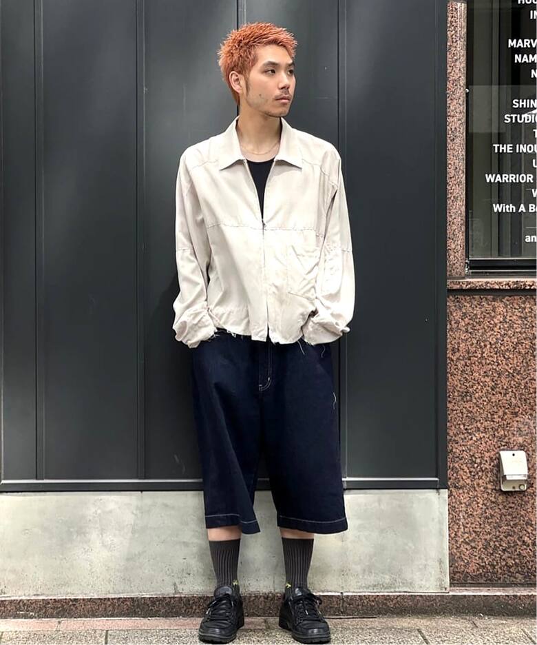 ANCELLM / アンセルム】 OMBRECHECK SHORT ZIPUP SHIRT ANCSH53- C 