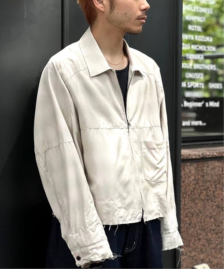 ANCELLM / アンセルム】 OMBRECHECK SHORT ZIPUP SHIRT ANCSH53- C 