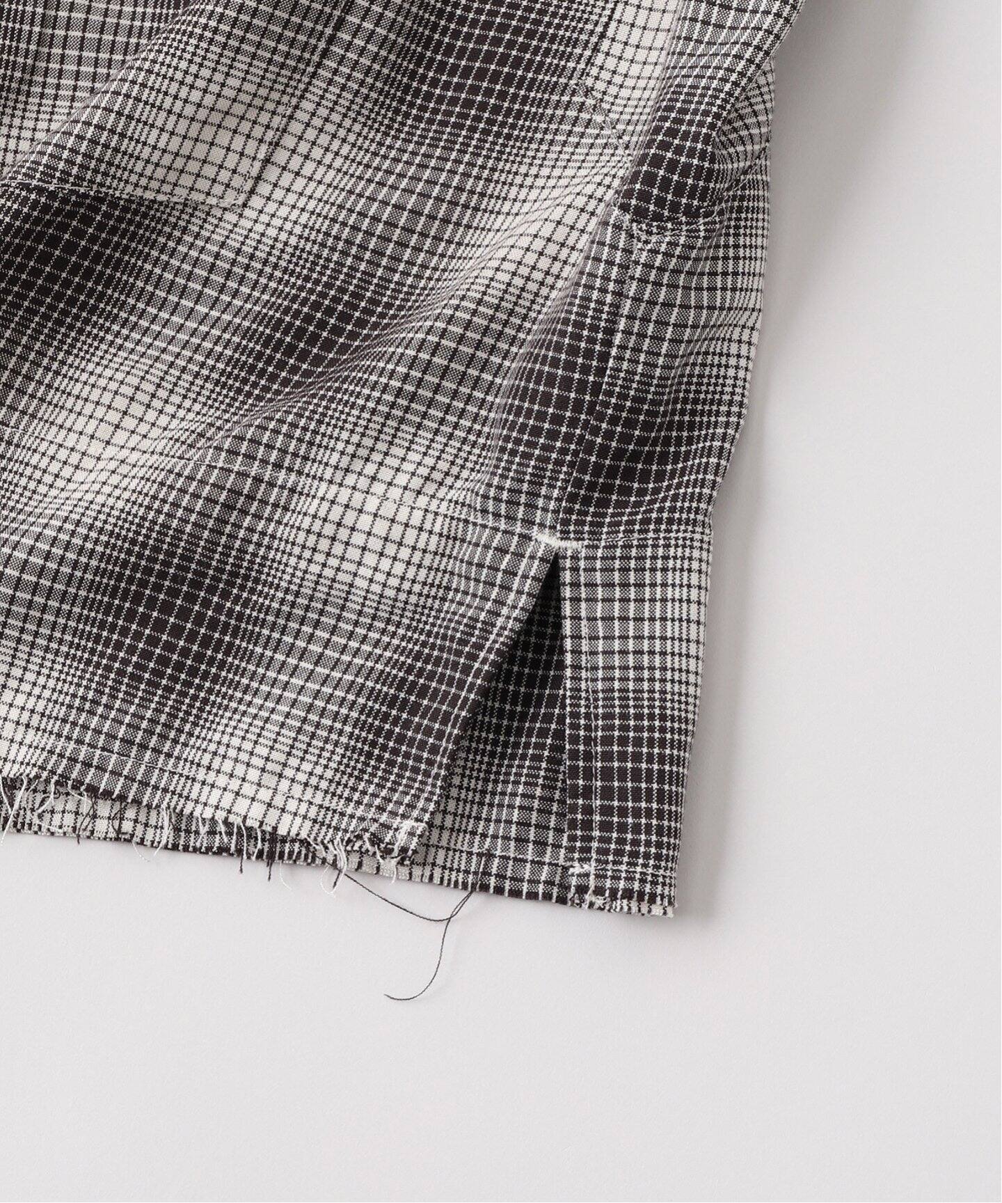 ANCELLM / アンセルム】 OMBRECHECK SHORT ZIPUP SHIRT ANCSH53