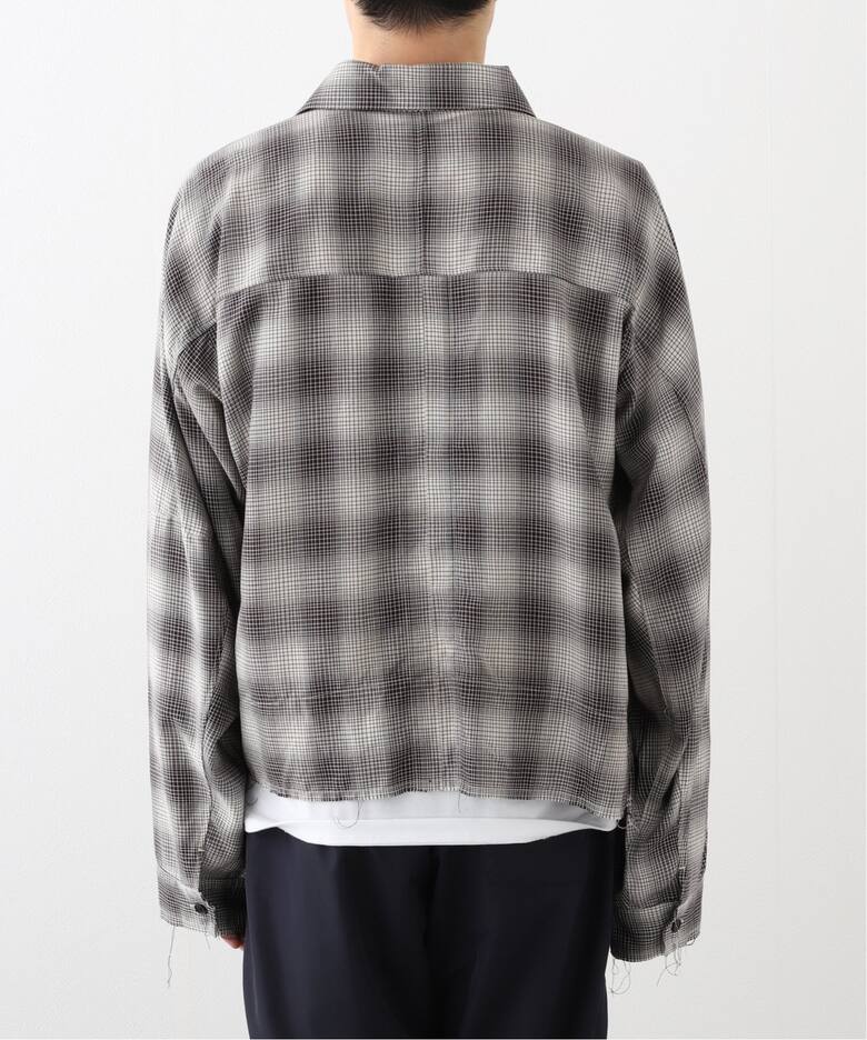 ANCELLM / アンセルム】 OMBRECHECK SHORT ZIPUP SHIRT ANCSH53- C 
