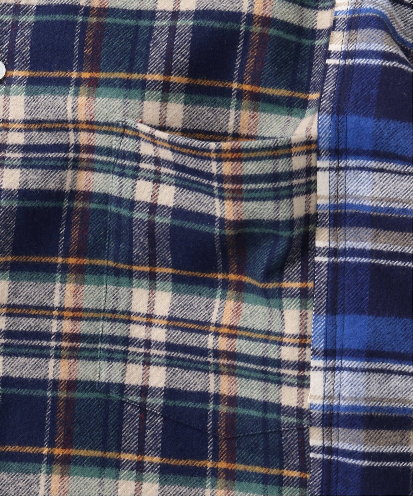 美品 TENHALF NEL DOCKING SHIRT ネル ドッキングシャツ TENHALF / テンハーフ NEL DOCKING SHIRT（シャツ／ブラウス）｜WISM