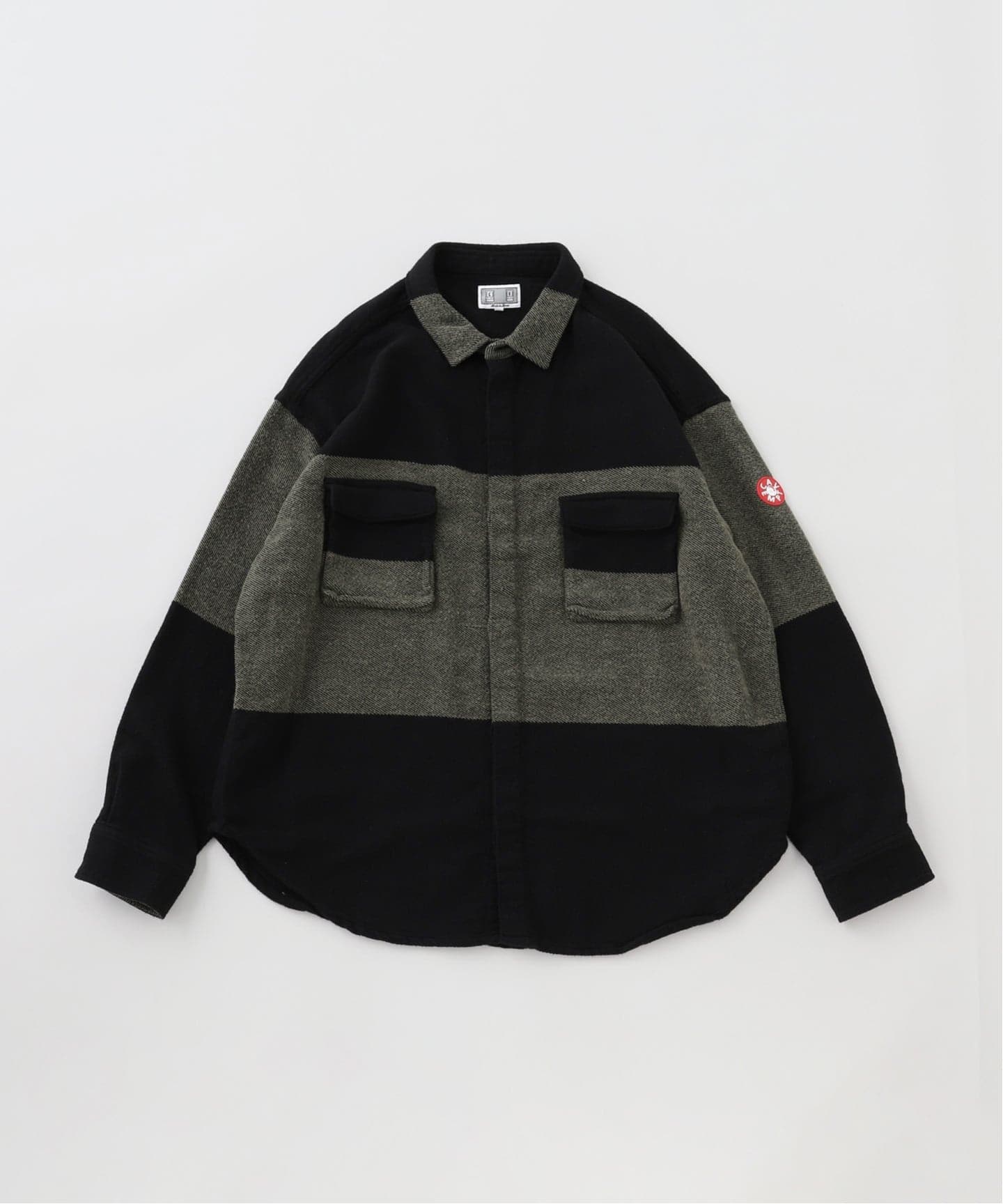 C.E / シーイー cavemp STRIPE FLANNEL BIG SHIRT KHAK（シャツ