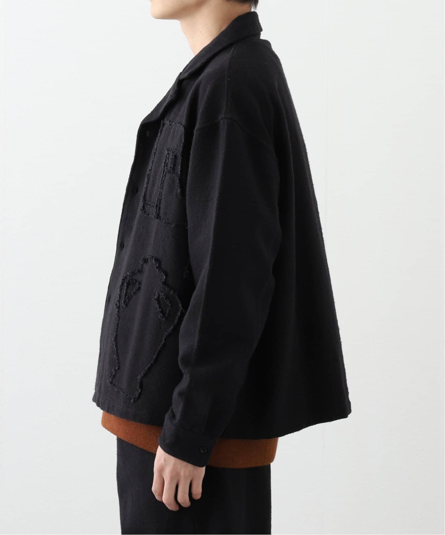 SEEALL◆長袖シャツ/--/SAU53 SH386 SEEALL OPEN COLLAR SHIRT SAU53 SH386P：シャツ（シャツ